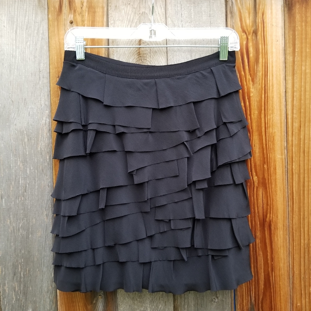 Club Monaco Tiered Silk Mini Skirt